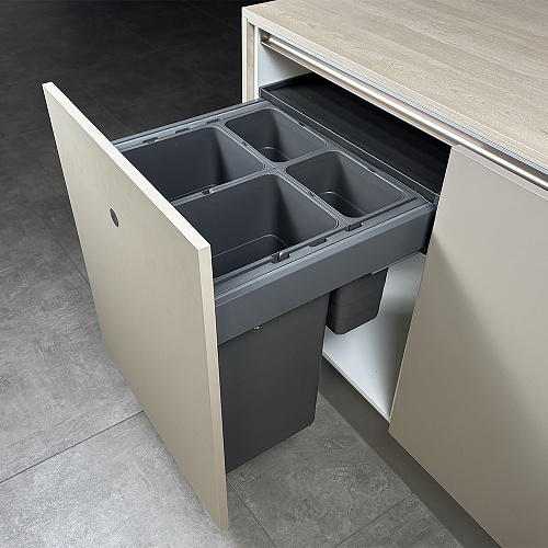 NinkaPlast NinkaPlast Система сортировки HANDY 80 л, выдвижной фасад PUSH-TO-OPEN 600 мм, антрацит