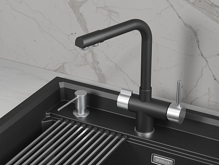 Granula GRANULA 5008, ШВАРЦ (чёрный металлик), СМЕСИТЕЛЬ КУХОННЫЙ