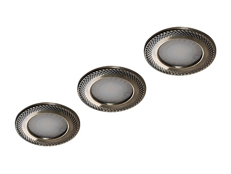 Forma e Funzione Forma e Funzione Комплект из трансформатора и 3-х врезных светодиодных светильника SUN ART, 24V, теплый, серебро