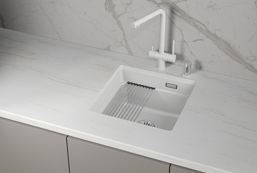 Granula GRANULA KS-4501iU, АРКТИК (БЕЛЫЙ), кухонная мойка, кварц