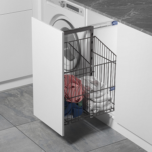 Duslar Duslar Корзина GINNY для хранения белья 50 л, выдвижной фасад 400 мм, антрацит