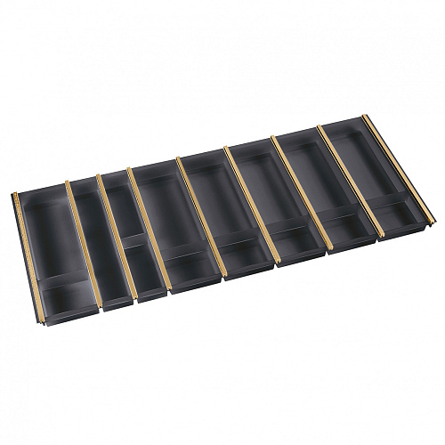 NinkaPlast NinkaPlast Лоток CUISIO PRO для столовых приборов, ширина фасада 1200 мм, 1095-1120х473х55 мм, черный/золото
