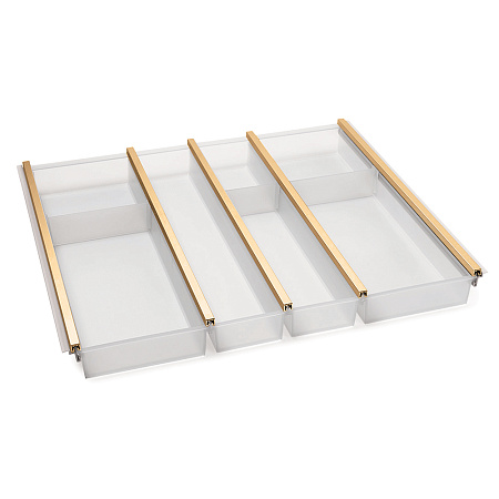 NinkaPlast NinkaPlast Лоток CUISIO PRO для столовых приборов, ширина фасада 600 мм, 495-520х473х55 мм, белый/золото
