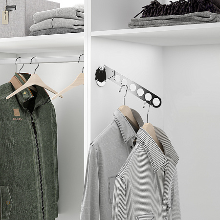 Duslar Duslar Складной держатель FLASH для хранения вещей на вешалках, длина 275 мм, хром