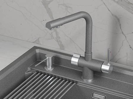 Granula GRANULA 5008, ГРАФИТ (ЧЁРНО-СЕРЫЙ), СМЕСИТЕЛЬ КУХОННЫЙ