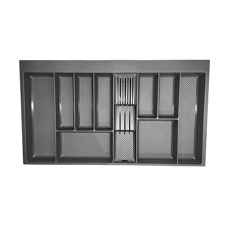 Duslar Duslar Лоток MATT для столовых приборов с держателем для ножей, фасад 900 мм, 805х462х55 мм, антрацит