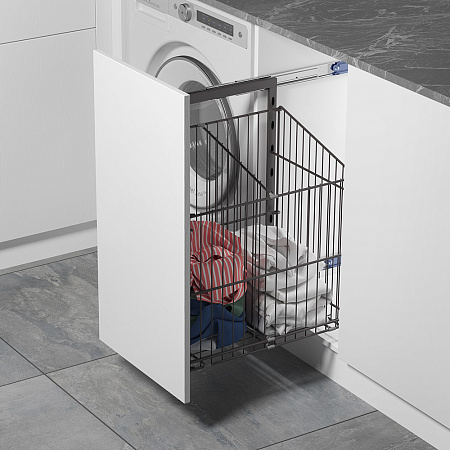 Duslar Duslar Корзина GINNY для хранения белья 50 л, выдвижной фасад 400 мм, антрацит