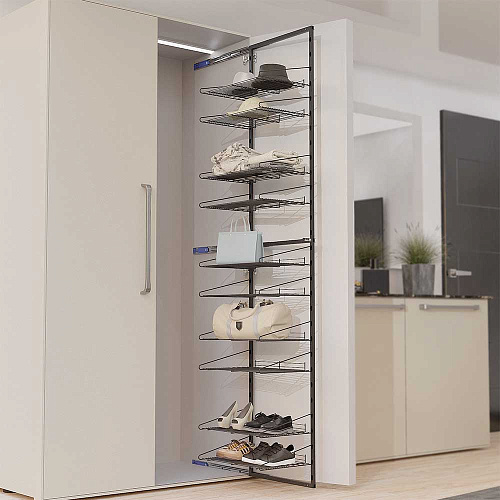 Duslar Duslar Система TALL STIVA с 10-ю полками, распашной фасад, ширина 355 мм, высота 2120 мм, антрацит